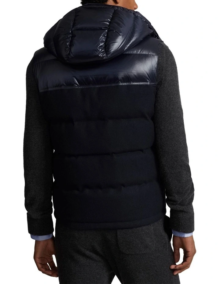 The Decker Hybrid Down Vest in Navy image 2