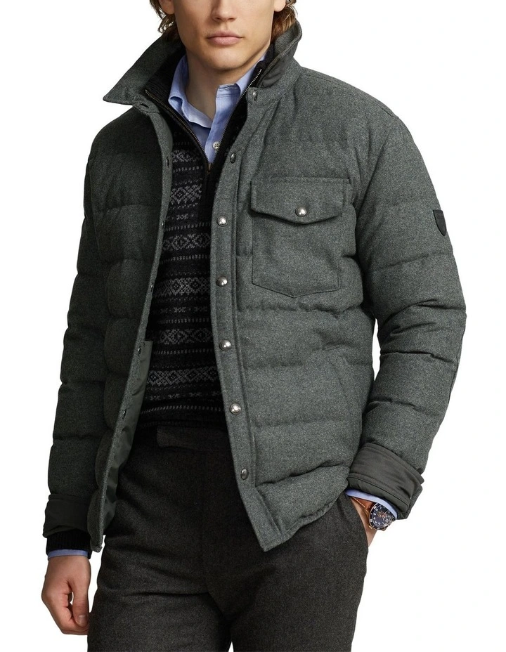 Wool-Blend Down Jacket in Grey image 1