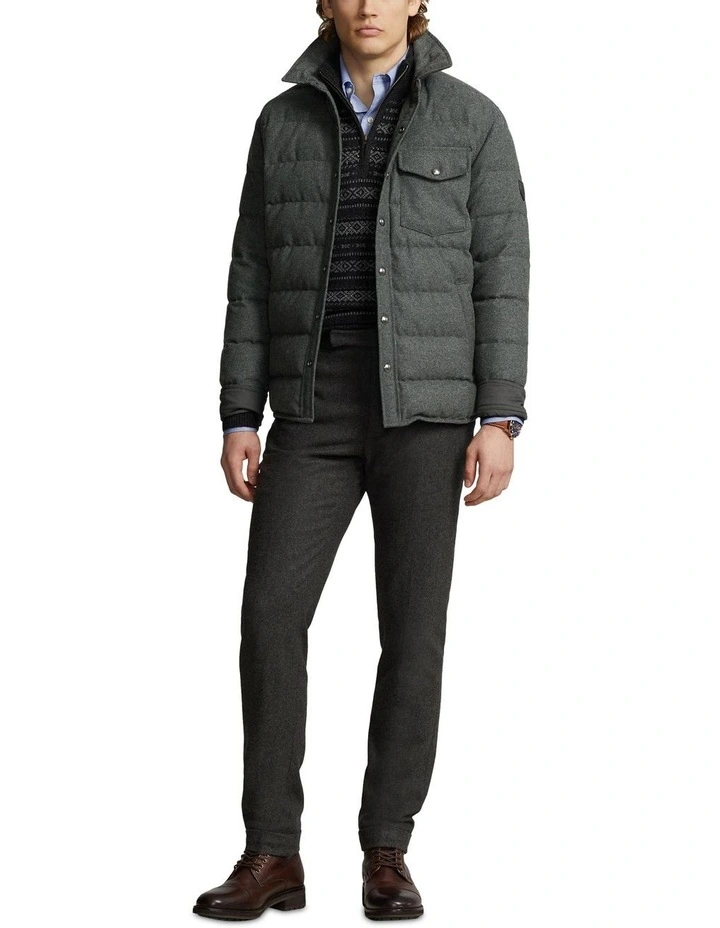 Wool-Blend Down Jacket in Grey image 3