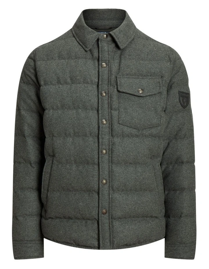 Wool-Blend Down Jacket in Grey image 4