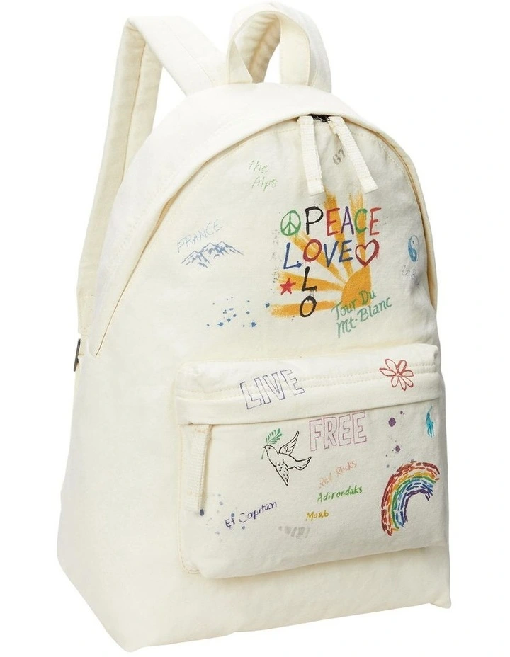 Peace Love Polo Canvas Backpack in Red image 2