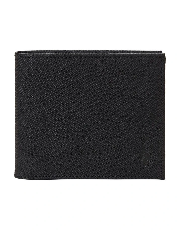 Saffiano Leather Billfold Wallet in Black image 1