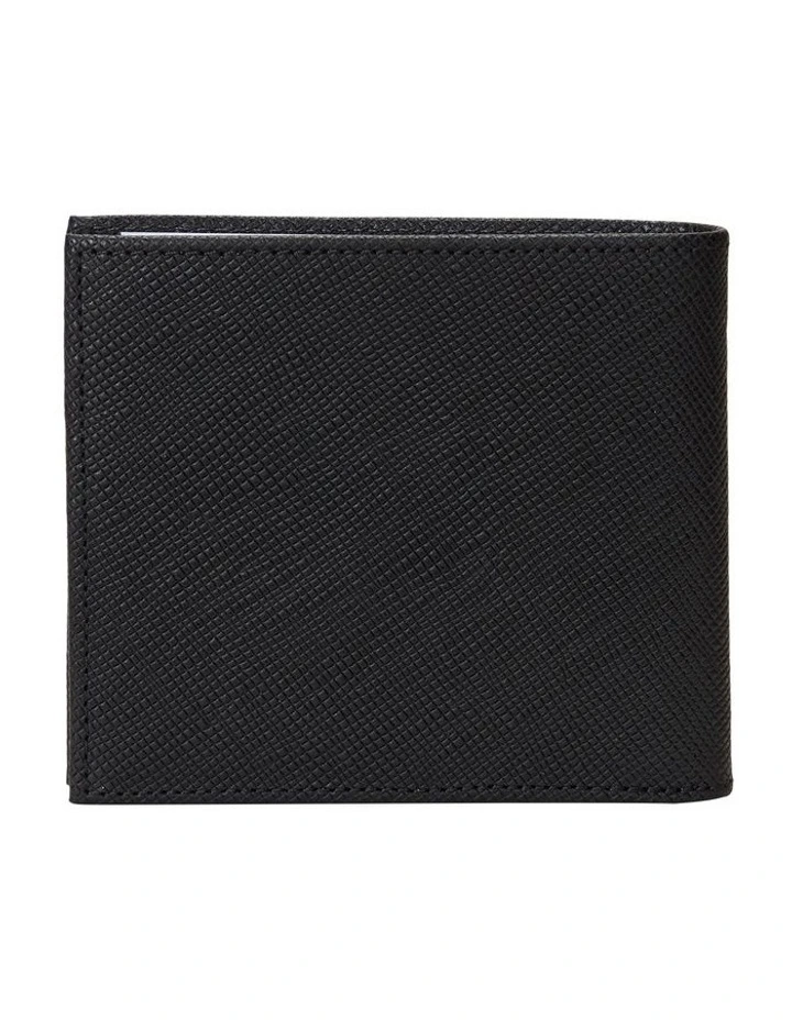 Saffiano Leather Billfold Wallet in Black image 2