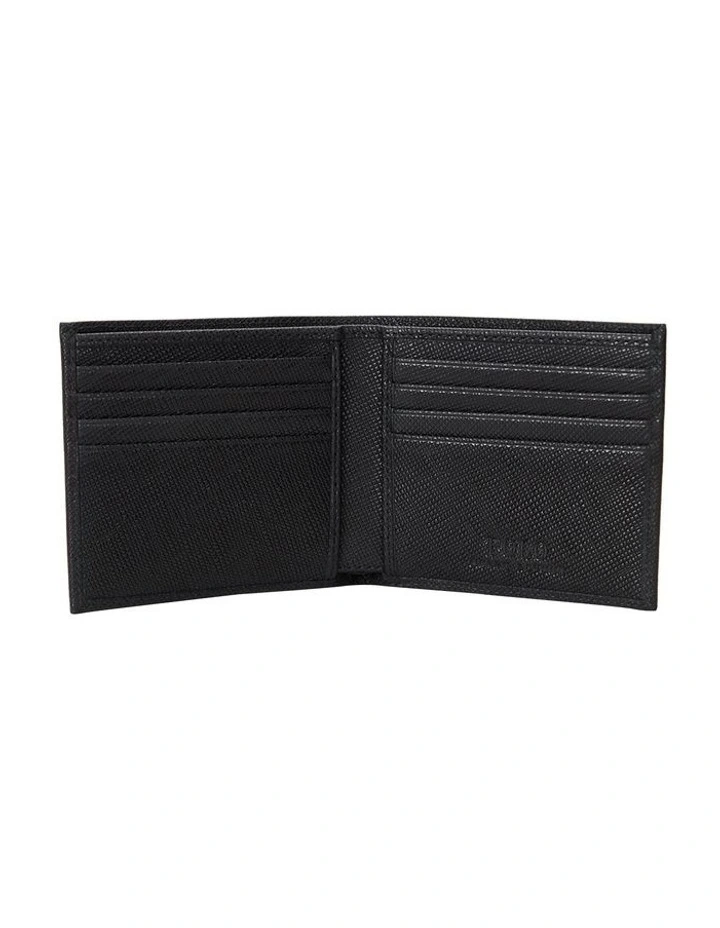 Saffiano Leather Billfold Wallet in Black image 3