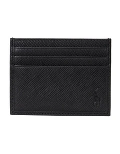 Saffiano Leather Card Case in Black