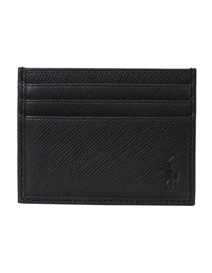 Saffiano Leather Card Case in Black image 1