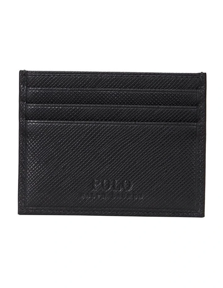 Saffiano Leather Card Case in Black image 2