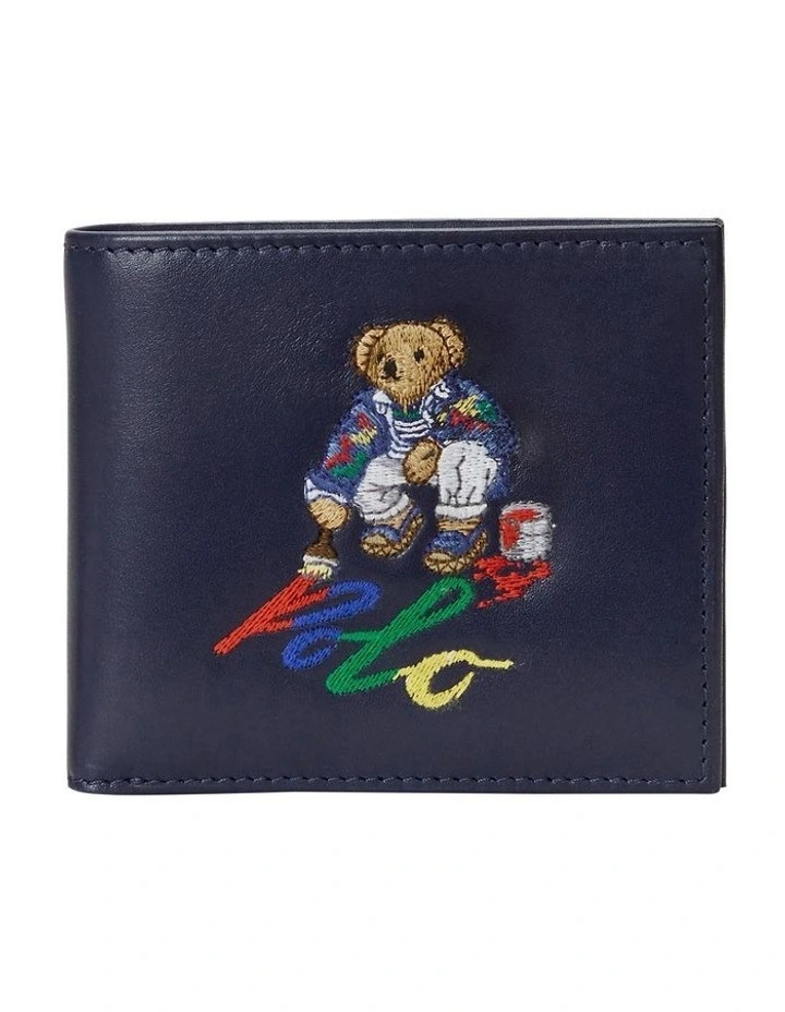 Equestrian Canvas & Leather Wallet in Navy image 1