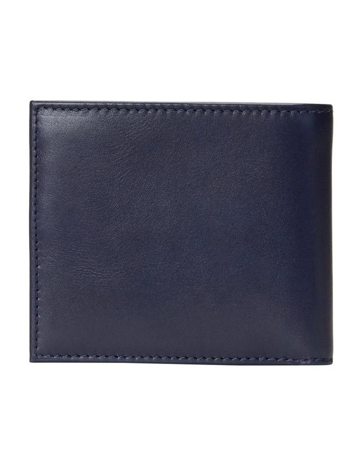 Equestrian Canvas & Leather Wallet in Navy image 2