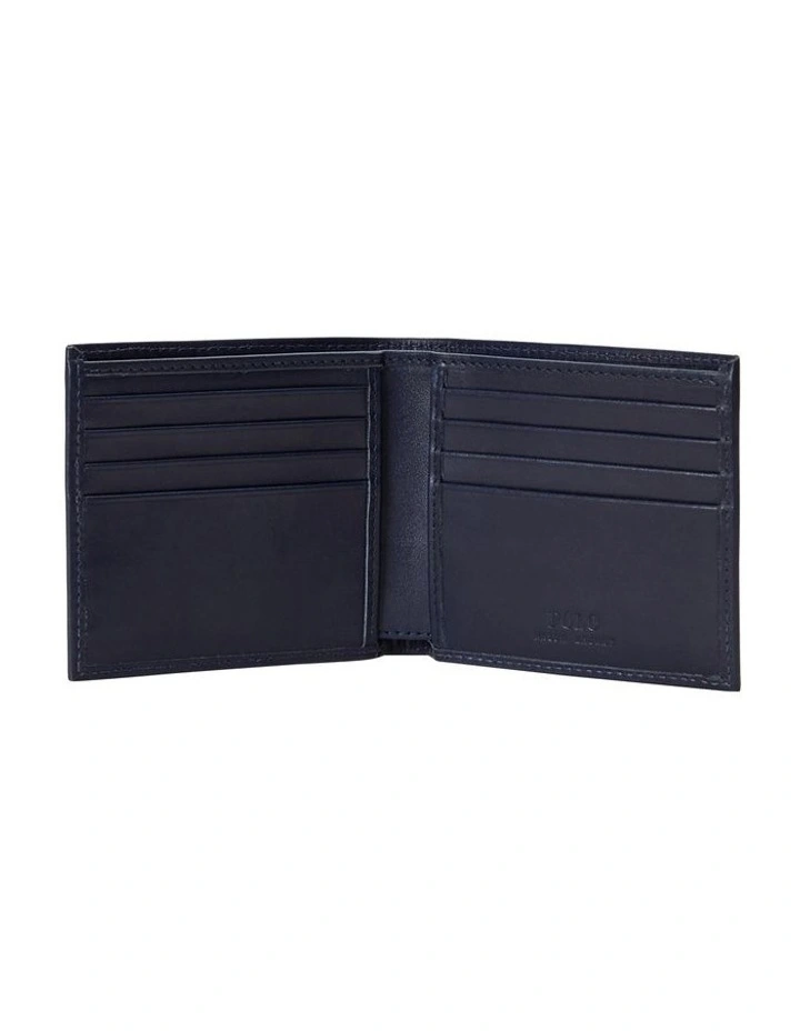 Equestrian Canvas & Leather Wallet in Navy image 3