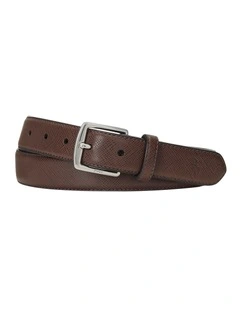 Saffiano Leather Belt in Brown