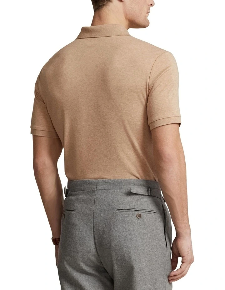 Classic Fit Soft Cotton Polo Shirt in Beige image 2