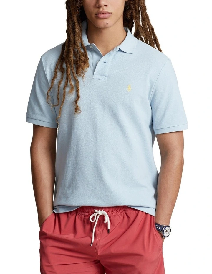 The Iconic Mesh Polo Shirt in Blue image 1