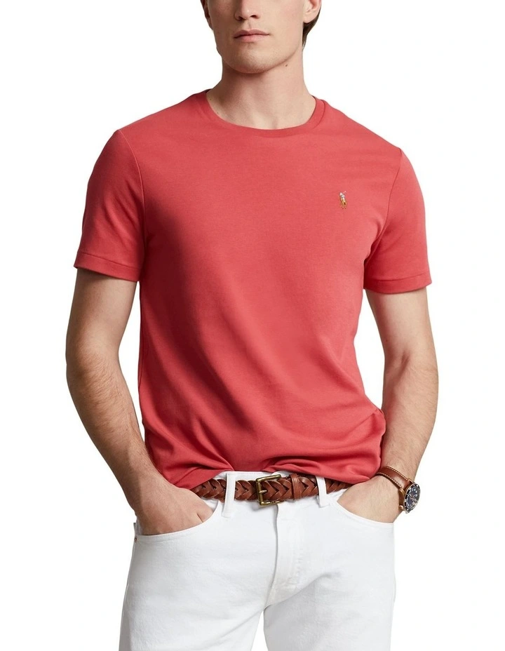 Custom Slim Fit Soft Cotton T-shirt in Red image 1