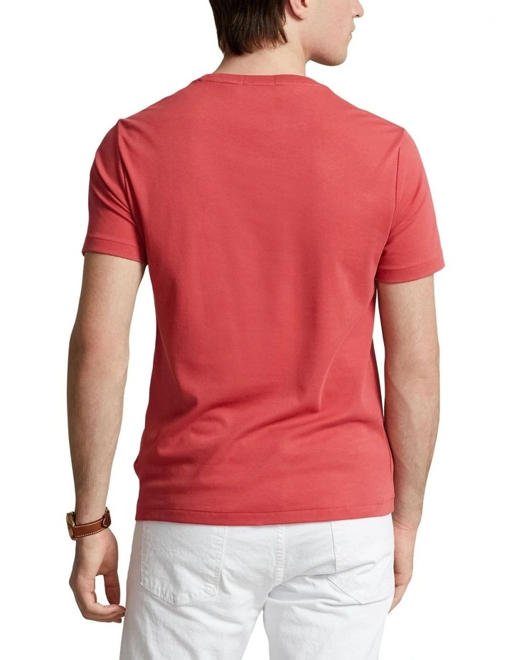 Custom Slim Fit Soft Cotton T-shirt in Red image 2