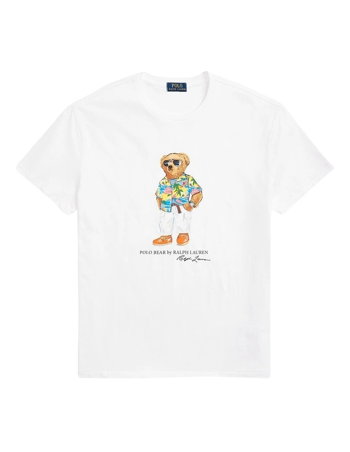 Classic Fit Polo Bear Jersey T-shirt in White image 4