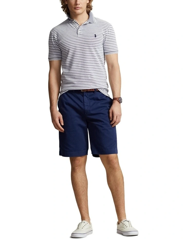 Custom Slim Fit Stretch Mesh Polo Shirt in Navy image 3