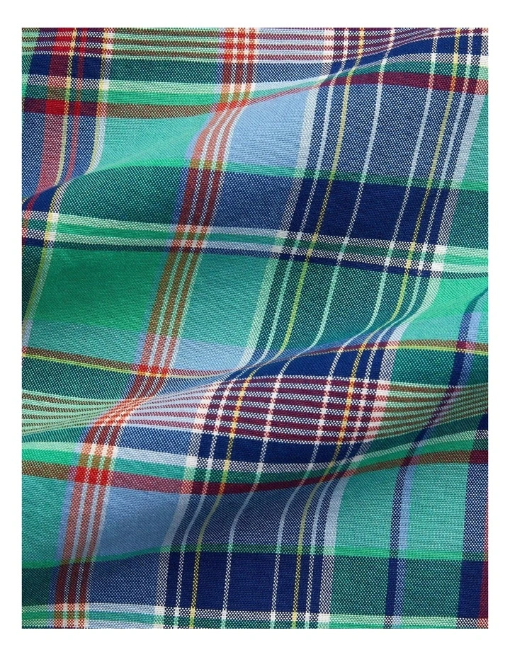 Classic Fit Plaid Oxford Workshirt in Green image 5