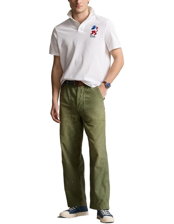 Classic Fit Embroidered Mesh Polo Shirt image 3