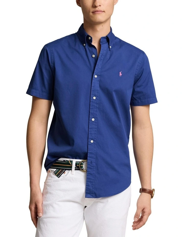 Classic Fit Twill Shirt in Blue image 1