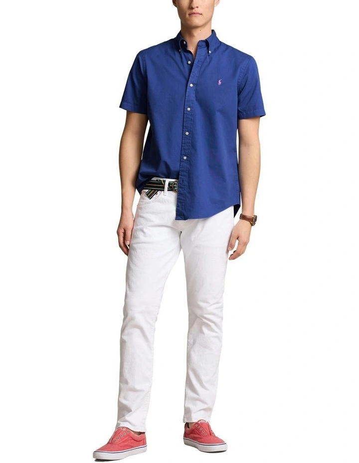 Classic Fit Twill Shirt in Blue image 3