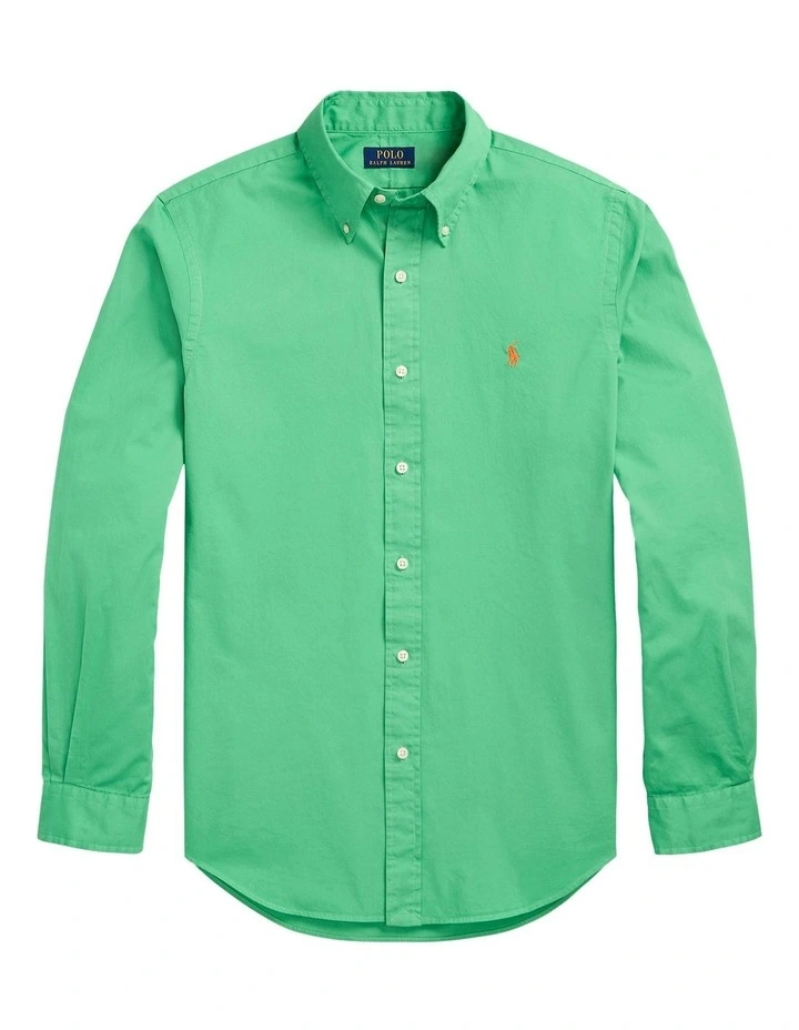 Classic Fit Twill Shirt in Green image 4