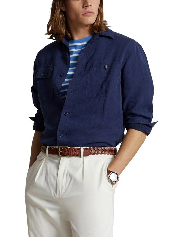 ★★POLO RALPH LAUREN★★ Classic fit linen silk twill works Genuine Polo Ralph Lauren Classic Fit Linen Silk Twill Work