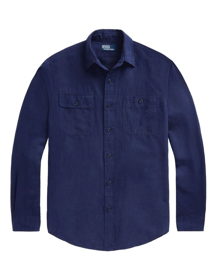 ★★POLO RALPH LAUREN★★ Classic fit linen silk twill work Classic Fit Twill Workshirt