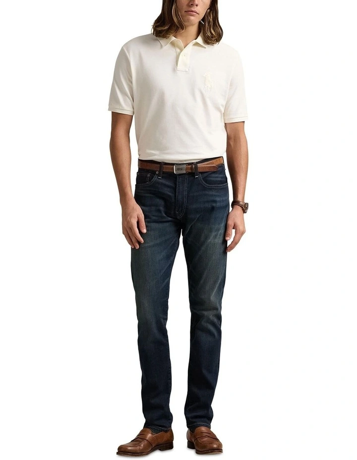 Classic Fit Big Pony Mesh Polo Shirt in Natural image 3