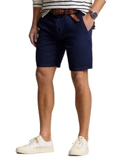 8.5-Inch Classic Fit Linen-Cotton Short in Navy