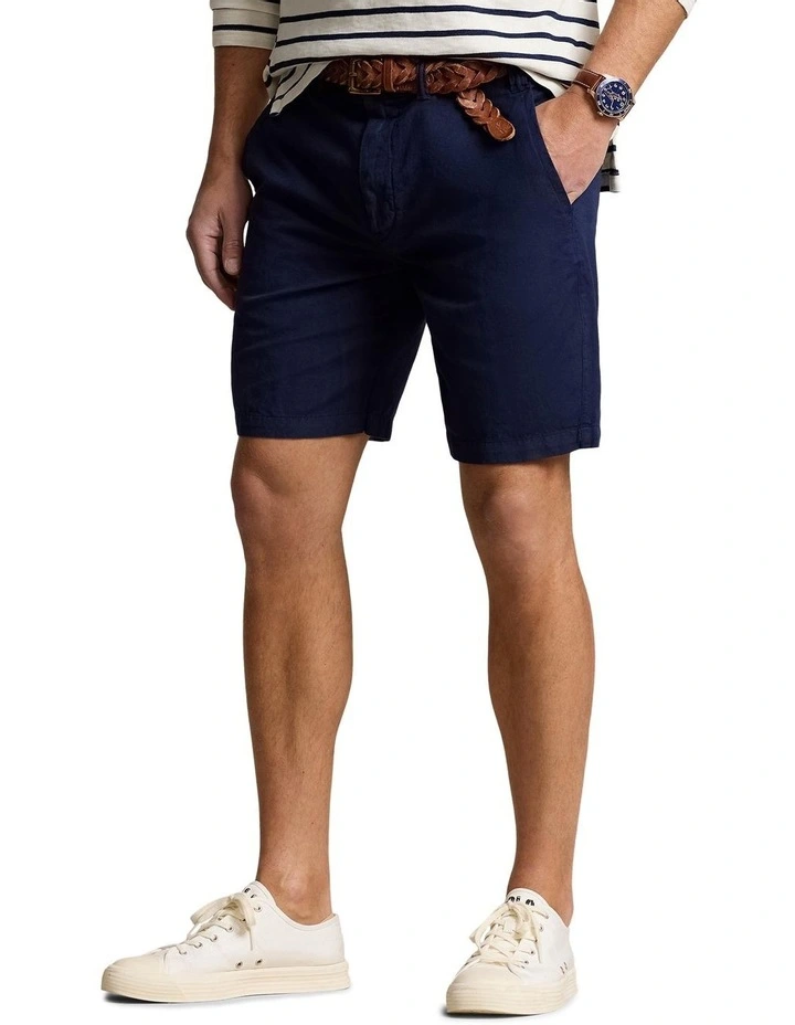 8.5-Inch Classic Fit Linen-Cotton Short in Navy image 1