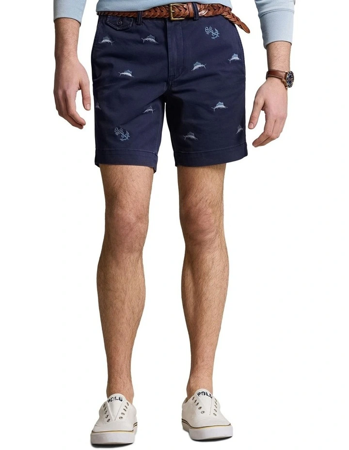 Straight Fit Stretch Chino Short 8-Inch in Navy image 1