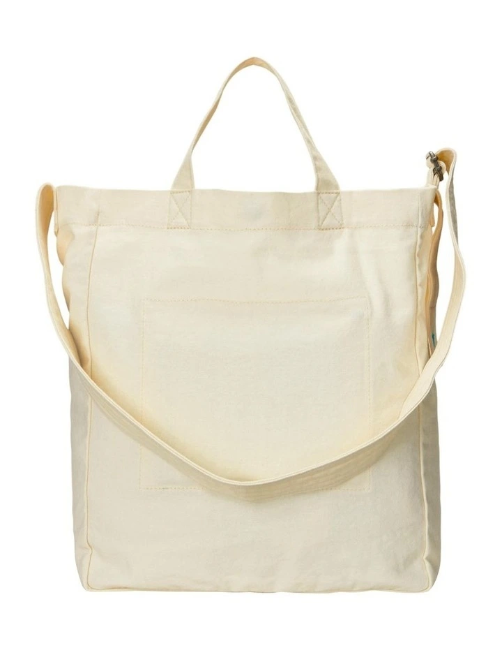 Peace Love Polo Canvas Shopper Tote in White image 2