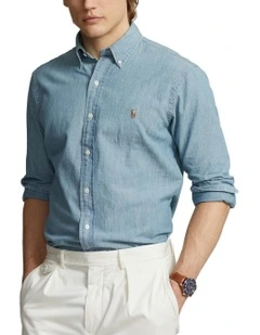 Classic Fit Chambray Shirt in Blue