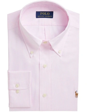 Classic Fit Striped Textured Shirt in Pink