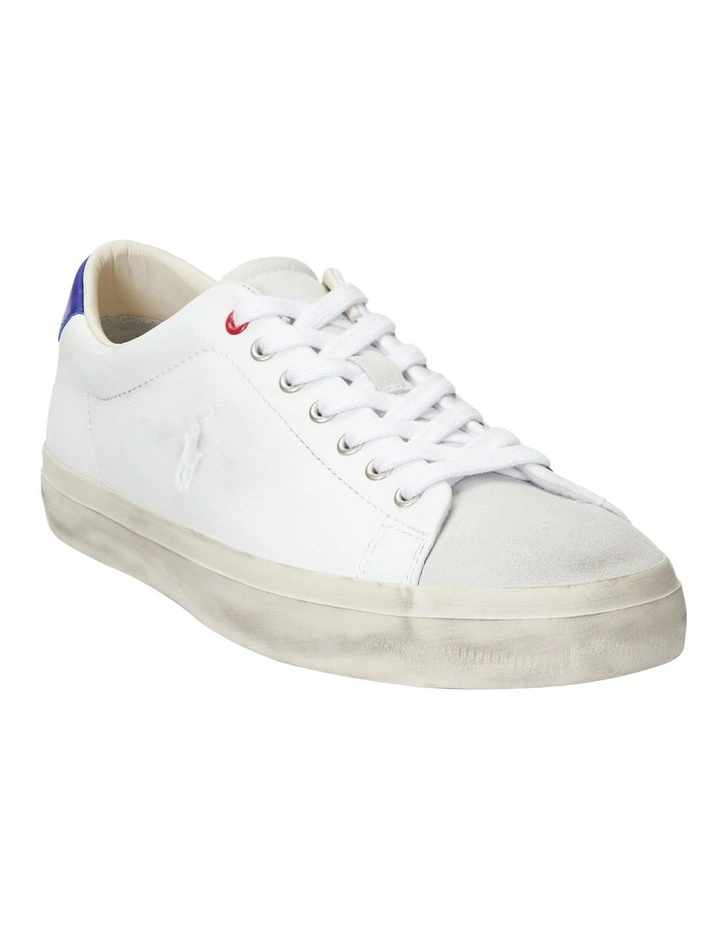 Longwood Distressed Leather Sneaker in White image 2