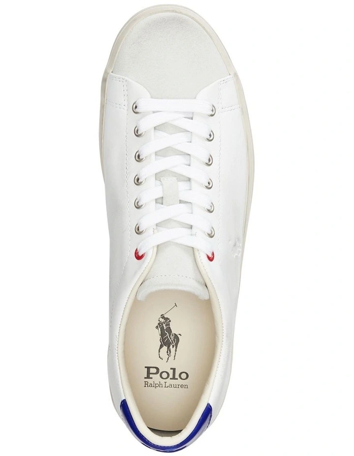 Longwood Distressed Leather Sneaker in White image 3
