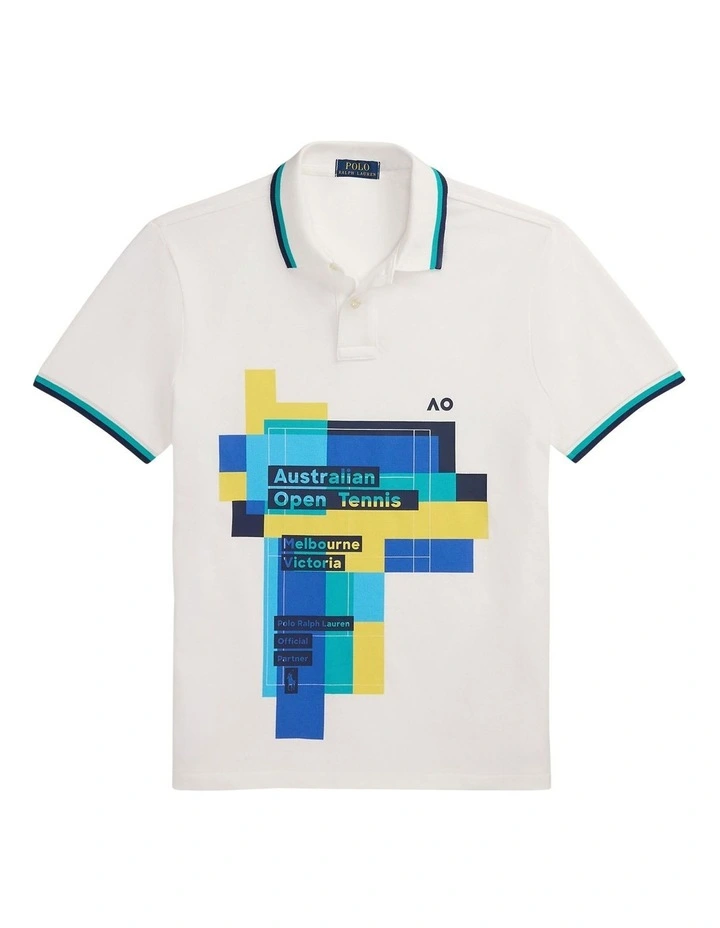 Australian Open Mesh Polo Shirt in Multi image 4