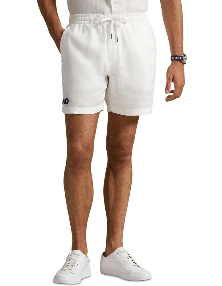 Australian Open Linen Blend Short in White image 1