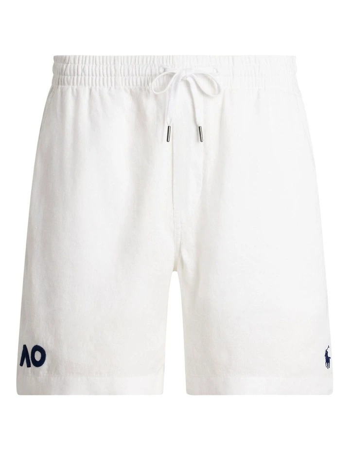 Australian Open Linen Blend Short in White image 4