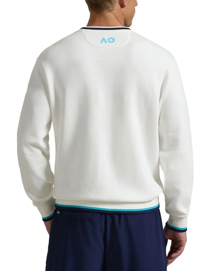 Australian Open Fleece Sweatshirt in White image 2