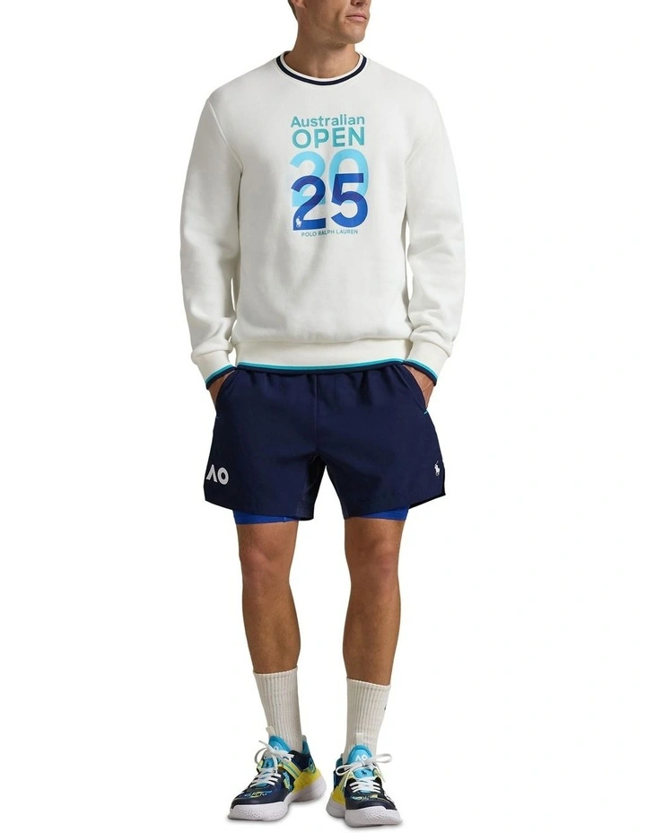 Australian Open Fleece Sweatshirt in White image 3