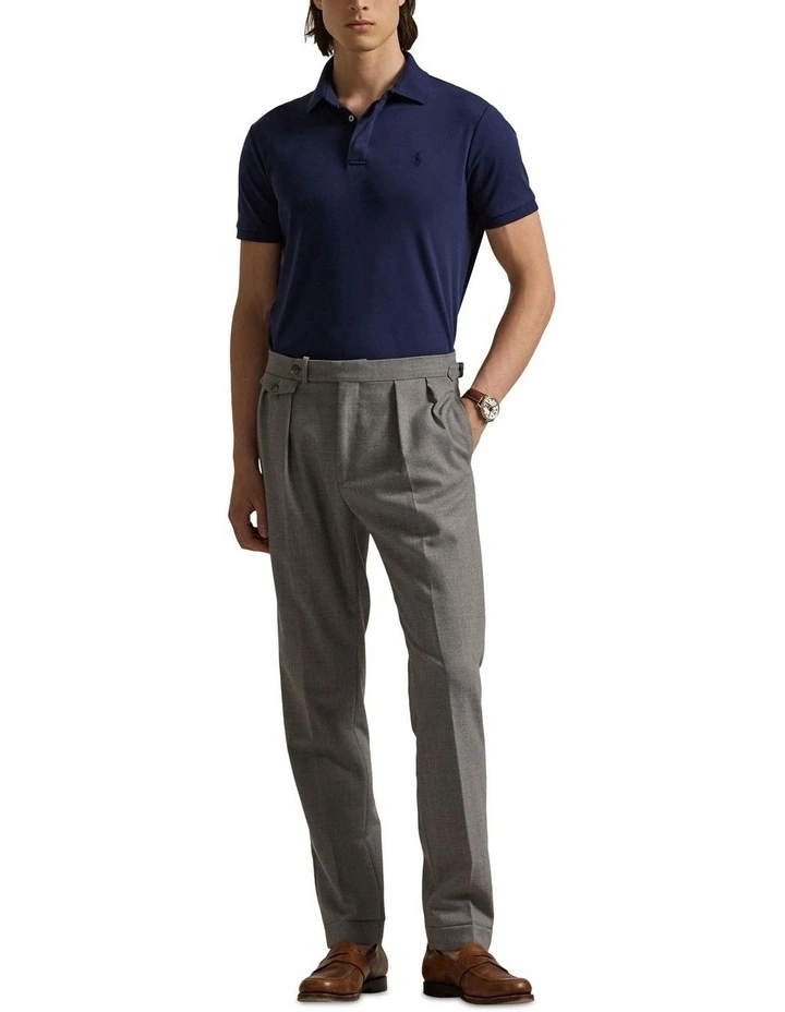 Classic Fit Soft Cotton Polo Shirt in Navy image 3