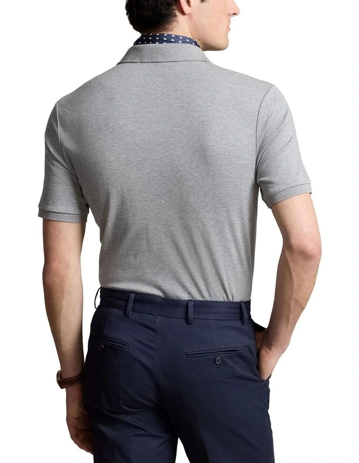 Classic Fit Soft Cotton Polo Shirt in Grey image 2