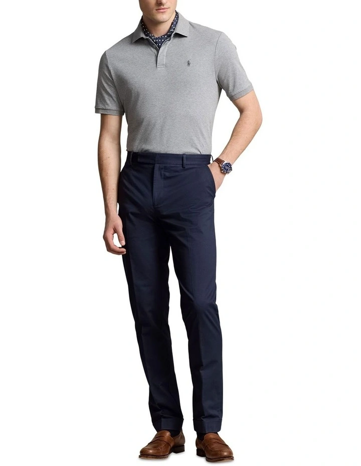Classic Fit Soft Cotton Polo Shirt in Grey image 3