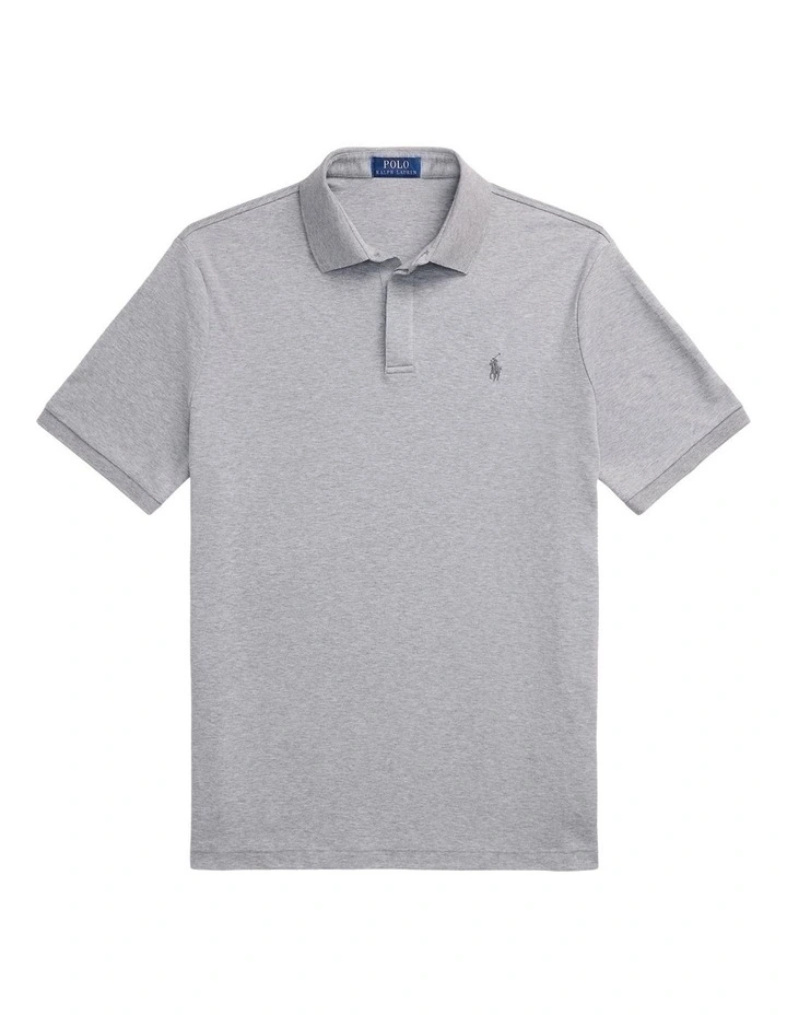 Classic Fit Soft Cotton Polo Shirt in Grey image 4