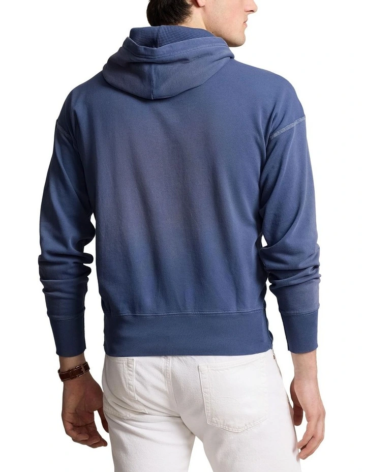 Vintage Fit Spa Terry Hoodie in Navy image 2