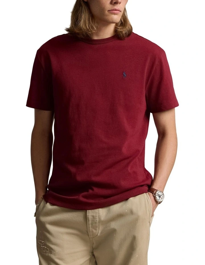 Classic Fit Heavyweight Jersey T-Shirt in Red image 1