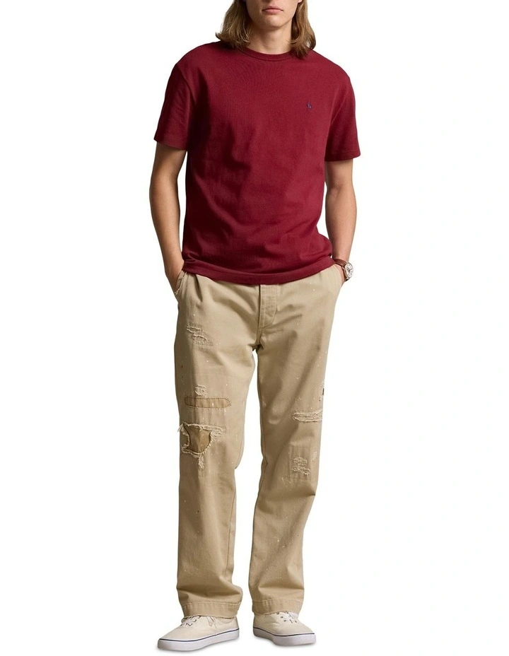 Classic Fit Heavyweight Jersey T-Shirt in Red image 3