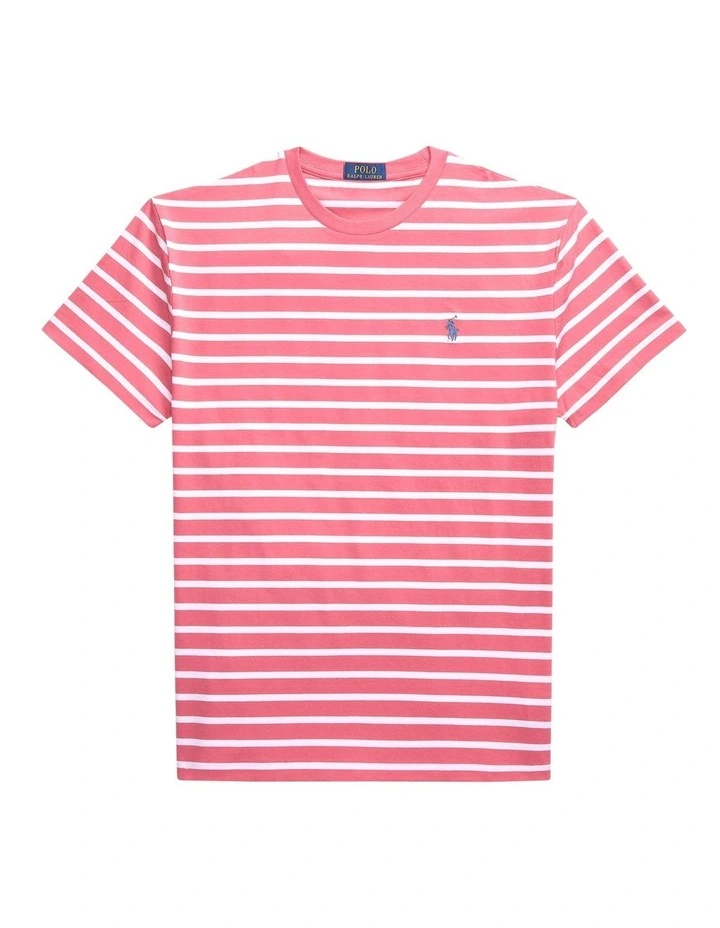Classic Fit Striped Jersey T-shirt in Red image 4